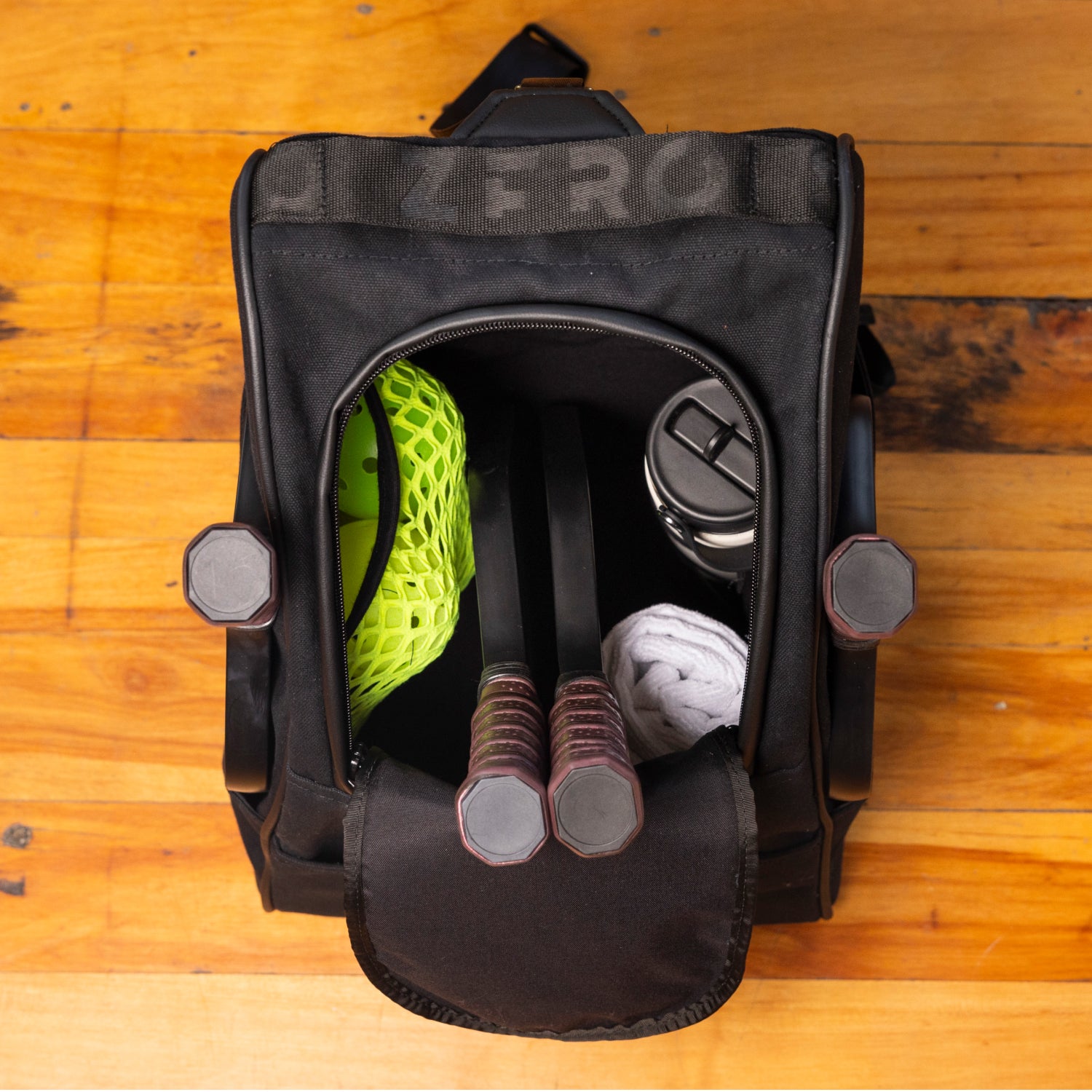 Pickleball backpack interior view